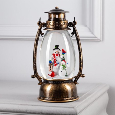 LED figure "Two snowmen" 14 × 23.5 × 11 cm, plastic, AAX3 batteries (not in the kit), USB, glow warm white-1