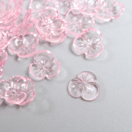 Beads for creativity Plastic "Busin Hat" set 50 pcs Transparent pink 0.4x1x1 cm-1