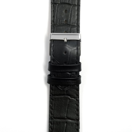 Watch strap, 24 mm, harness 75 mm, larynx 115 mm, genuine leather, black-2