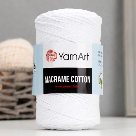 Yarn "Macrame Cotton" 20% polyester, 80% cotton 225m/250g (751 white)