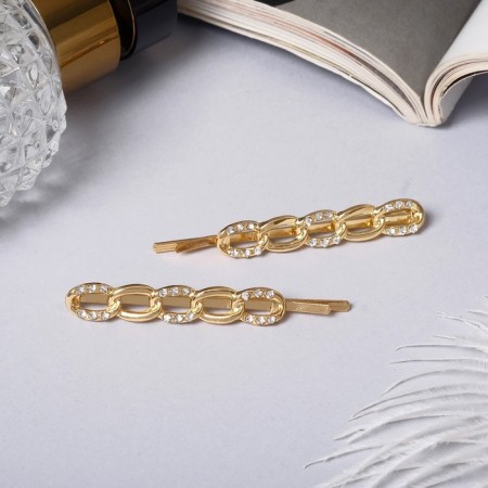 Invisibility for hair "Liberty" (set 2 pcs) radiance of a loop, 4.5 cm, gold