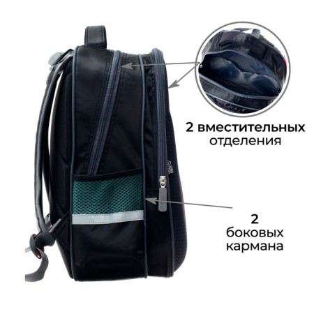 Backpack Bag School Calligrata "Red Call", 39 x 30 x 14 cm-3