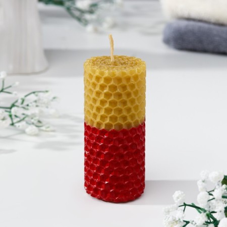 Candle from wax, honey-red, 8 cm