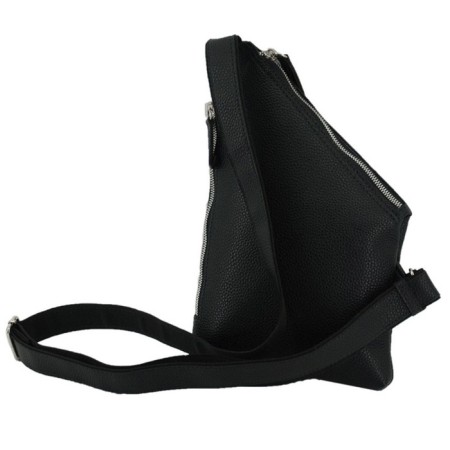Male bag, genuine leather, black 18x2x30 cm-1