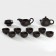 A set for the tea ceremony Ceramic “Clay”, 11 objects: 8 PIAL 50 ml, kettle, milkman, mortar, brown color