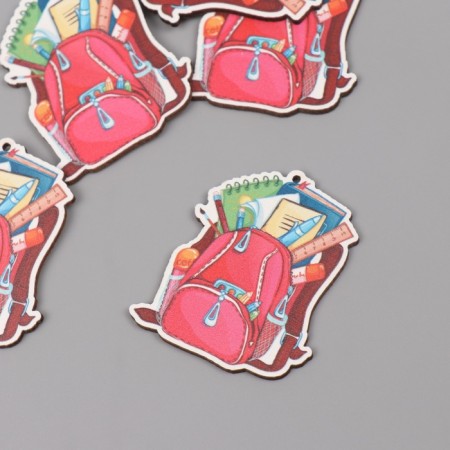 Decor for creativity tree "School backpack" set 5 pcs 4.5x3.9x0.3 cm