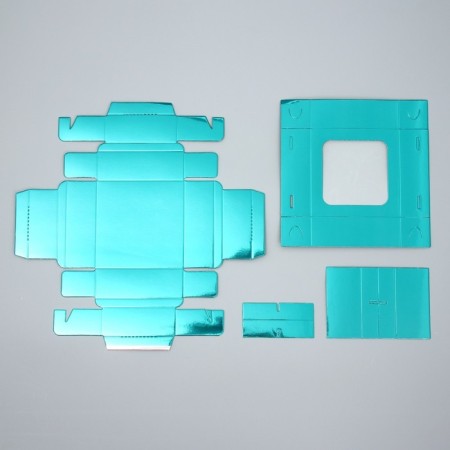 Box for sweets, confectionery packaging, 4 cells, “Blue”, 10.5 x 10.5 x 3.5 cm-6