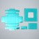 Box for sweets, confectionery packaging, 4 cells, “Blue”, 10.5 x 10.5 x 3.5 cm