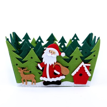 New Year's basket for the decor "Santa Claus in the forest" 20 × 15 × 11 cm-3