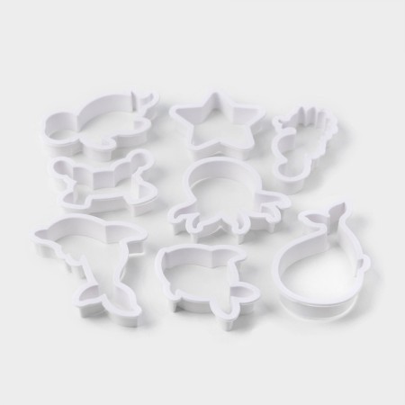 A set of forms for cutting the cookies of the share “underwater world”, 8 objects, white color-1