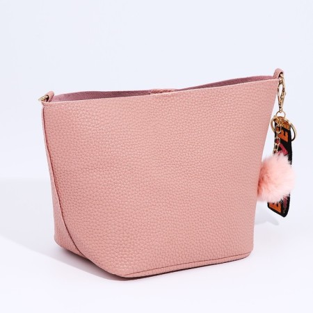 Bag Cross-Bodi with a zipper, pink color-2