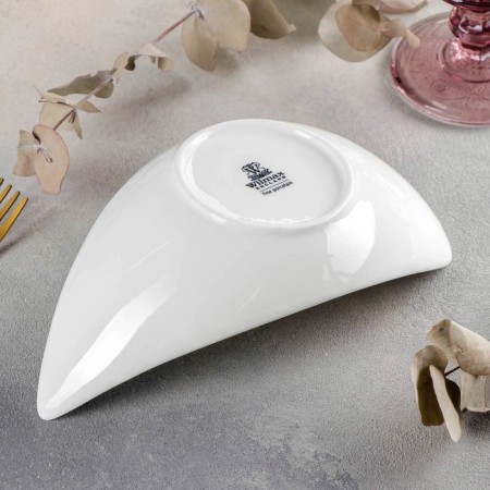 Oval porcelain oval porcelain, 19.5 × 11 cm, white color-2