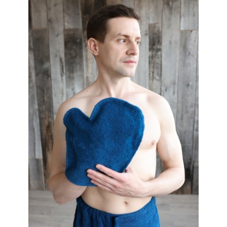 Set for male bath: hat, mittens, kilt, size 70x140 cm-1