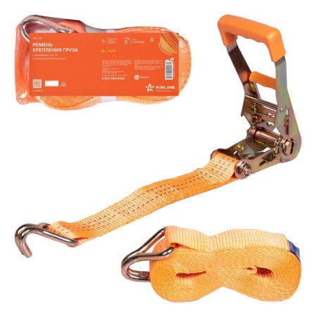 Cargo fastening belt with a ratchet 6 m, 5 t airline as-t-09
