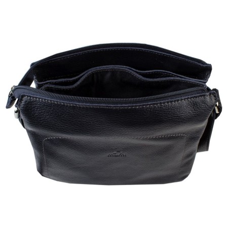 Cross-Bodi bag with Mumi zipper, external pocket, dark blue color-1