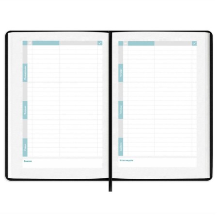 School School A5 80 sheets "Black Ploner", solid cover of artificial leather, foil embossing, lies, reference material, block 70 g/m2-7