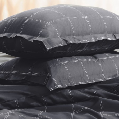 Bed linen Ethel Duet Cage: Graphite, 143x215 cm-2pcs, 215x240 cm, 50x70+3 cm-2 pcs, Maco-Satin, 114g/m2-2