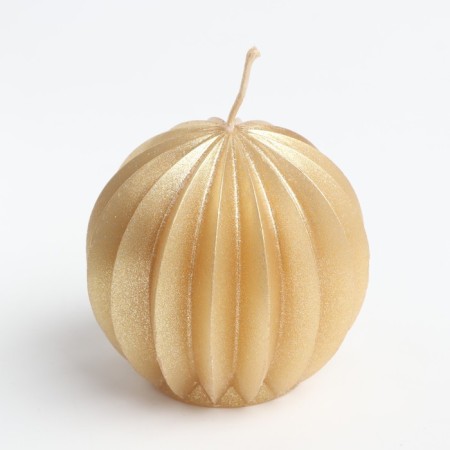 Figure candle "Faced ball", 6.5x6.5 cm, gold, in a box-4
