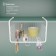 Basket suspended share, 29 × 25 × 19.5 cm, white color