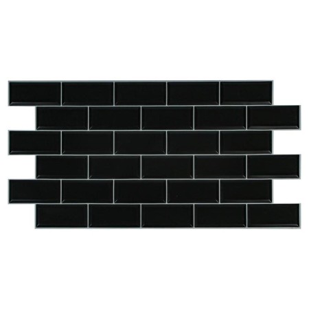 PVC panel block black, white seam 962x484 mm