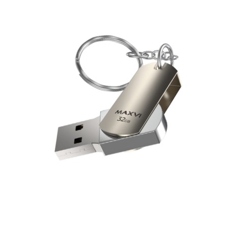 Flash drive maxvi mr, 32 GB, USB2.0, threes up to 25 MB/s, PLO up to 15 Mb/s, silver-1