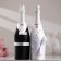 Decoration for champagne "Bridegroom and Bride", black and white