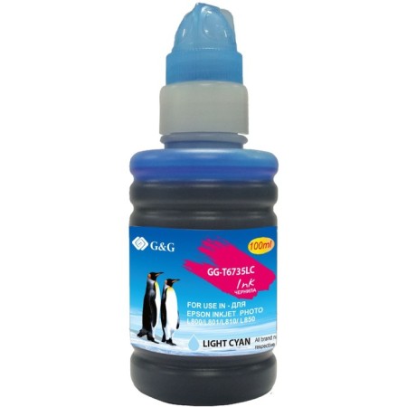 Ink G&G GG-T6735LC, for Epson L800/L805/L810/L850, 100ml, light blue-1