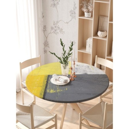 The tablecloth "Patchwork Grange", Round, Oxford, elastic band, size 140x140 cm, diameter 105-120 cm-2