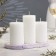 Gypsum oval candlestick, 17.5x9x1.5cm, marble with purple stripes