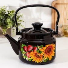 Cylindrical kettle, 2 l, induction, neckline mix, brown color
