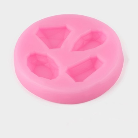 Mold "Gemstones", silicone, d = 7.3 cm, pink color-1