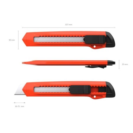 Chancellery Knock 18 mm, Erichkrause Standart, with a Push-Lock blade fixing system and nozzle for the safe separation of the blade segment, myx-3