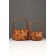 Set 2 pcs of wicker baskets, 20 x 20 x 12, 16 x 16 x 10 cm, handle h = 15 cm,