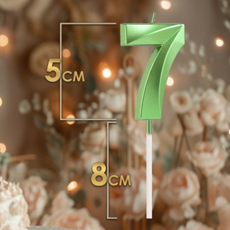 Candle in the cake on the skewer "Fine", the number "7", the emerald, 5 cm-1