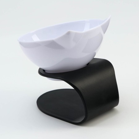 White bowl on a black stand 13 x 13 x 13.5 cm-2