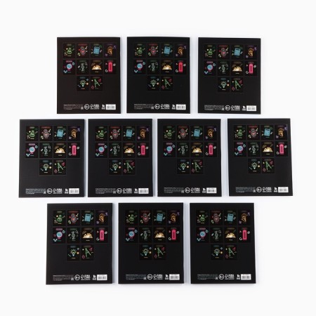 A set of notebooks of 48 sheets, 10 objects, internal block No. 1 MIX “September 1: Neon” Soft touch lamp, 3D varnish-3