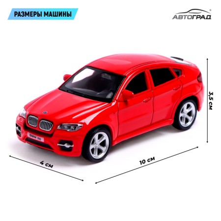 Metal machine BMW X6, 1:43, red color-1