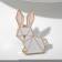 The icon "graphic animals" hare, white color in gold