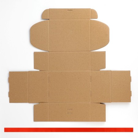 Gift folding box, packaging, “craft, red tape”, 22 x 16.5 x 10 cm-6