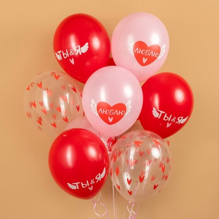 Shar Latex 12 "Valentine", 5 tbsp., 25 pcs., Mix-1
