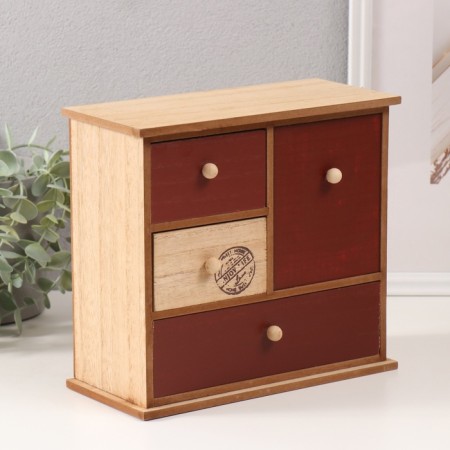 Casket wood 4 boxes 23.4x10x21 cm