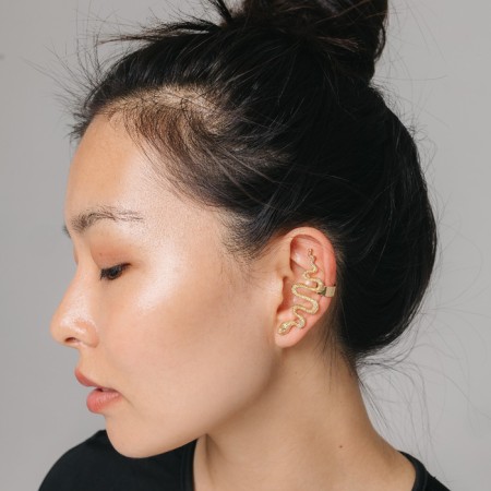 Earring "Kaff" Snake Anaconda, Color Gold-3