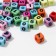 Acrylic bead "numbers and symbols" mix, cube 7 × 7 mm, set 10 g, color mix