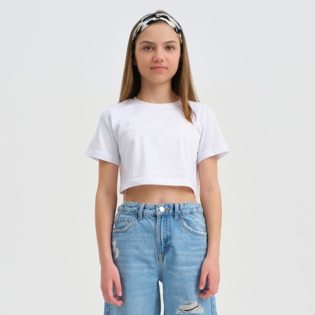 T -shirt Baby shortened KAFTAN "BASIC Line", p. 34 (122-128 cm), white