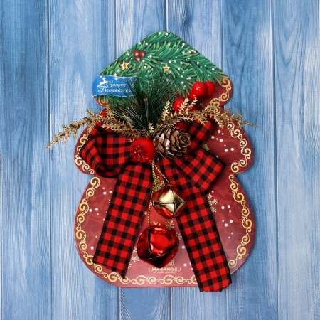 Decoration Christmas tree "New Year's style" Bante Cage, 12x9 cm, red-3