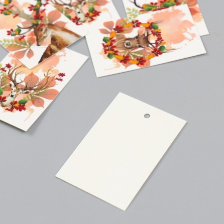 Cardboard "Autumn Deer" set 10 pcs (5 types) 4x6 cm-3