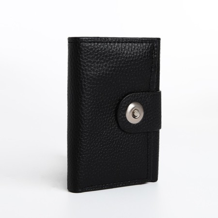 Male purse for magnet, department for bills, for maps, for coins, black color