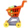 Clothing for a supermarket with fruits and vegetables, MIX color