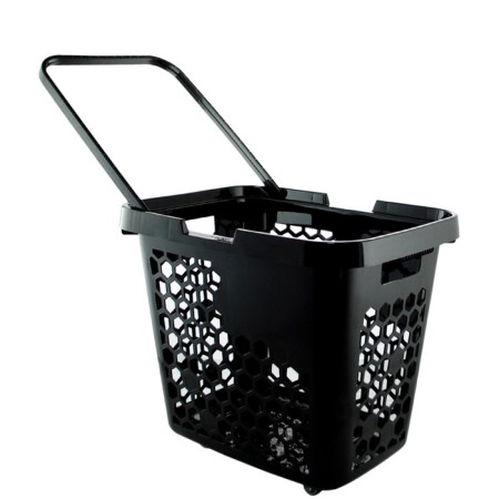 Plastic-plastic basket 80 liters, with 1 plastic handle, black color-2