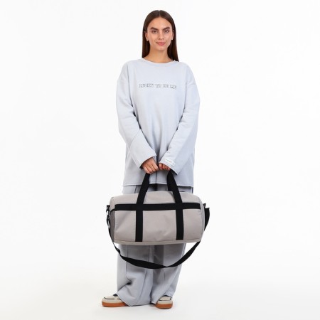 Road bag with lightning, external pocket, long belt, gray color-5